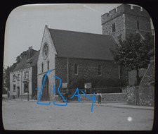 Photograph DOVER WHITE HORSE INN & CHURCH ENGLAND C1905 Magic Lantern Slide