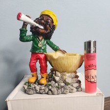 Rasta Man Jamaican Ashtray Ash Bob Marley with FREE Clipper Lighter UK Seller