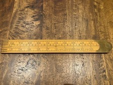 Vintage boxwood & brass 4 fold