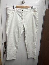 Ladies Tu Girlfriend Jeans UK 22 Off White 5 Pocket Style Stretch