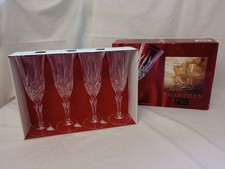 Chantilly 24% Lead Crystal de France 4 Champagne Flutes