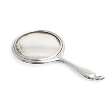 Antique Sterling Silver Miniature Hand Mirror from Chatelaine - Hallmarked 1918