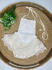 Beige Boho Lace Vintage Dress