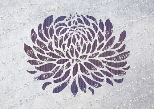 Stencil chrysanthemum 3 - stencil, chrysanthemum,