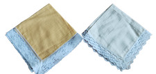 2 vintage lace edge hankies