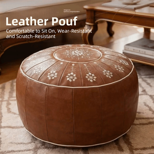Unstuffed faux leather round - unstuffed,