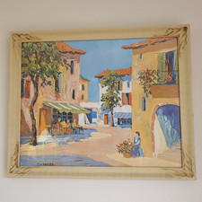 Vintage Textured Oil Painting Reproduction print Porto Vecchio after Chandos