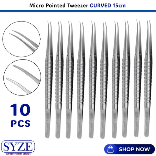 Micro pointed tweezers curved - pointed,