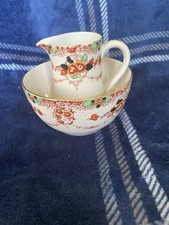 Thomas Forester & Sons Trellis Pattern Sugar Bowl & Milk Jug 1930s England