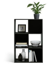 Home Squares 6 Cube Storage Unit - Black | Modern Shelf Organizer Storage