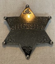 Sheriff Badge Silver Colour Metal Badge Old West Cowboy Costume Prop Badge