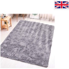 Modern Water-Resistant Grey Shaggy Rug 80cm x 150cm - Cozy Indoor Comfort