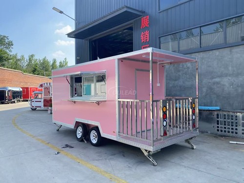 Pink mobile food trailer - pink,