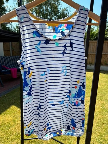 Joules white floral striped