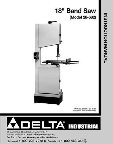 Delta 682 band saw - 18",
