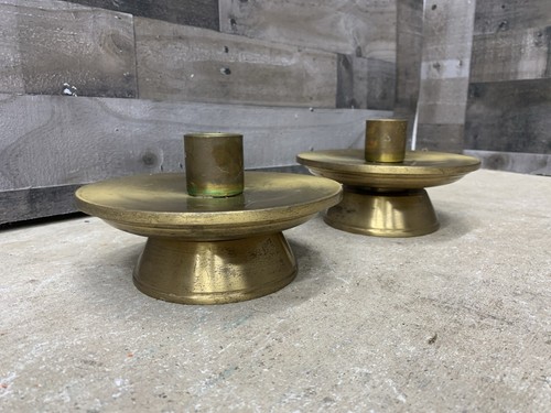 Pair vintage brass alter - pair,