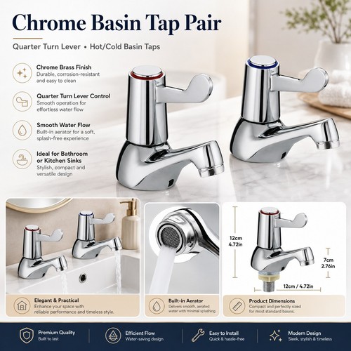 Pair basin sink pillar taps - pair,