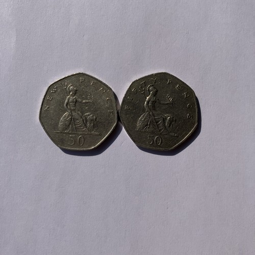 Old queen elizabeth 50ps - 2x,