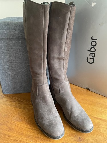 Gabor nubuck taupe grey knee - nubuck, taupe,grey
