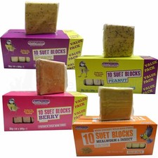Suet Blocks High Energy Wild Bird Food All Year Feed - Berry, Mealworm, Peanut