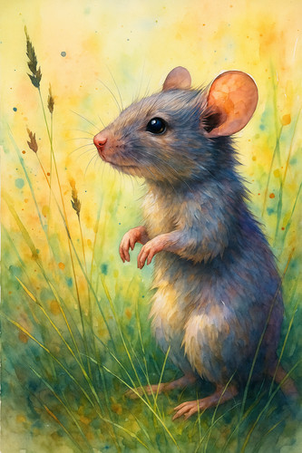 Mouse field watercolour nature - mouse,