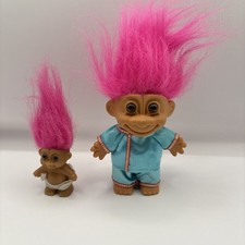 Vintage Russ Troll Oriental Outfit and baby Troll￼