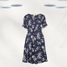Ex Fat Face Women's Short Sleeve Polka Dot Meadow Dress In Navy Floral