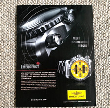 BREITLING EMERGENCY - FRAMEABLE COLLECTIBLE ORIGINAL CLASSIC WATCH ADVERT