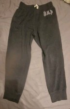 GAP Boys Graphic Tracksuit Trousers Joggers 8-9 Years 2XL  Grey Cotton BN21