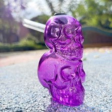 4" Portable Purple Skull Glass