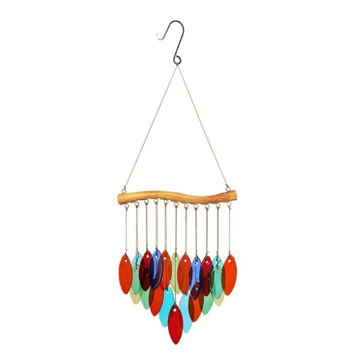 Colored glass wind chime - glass, iron