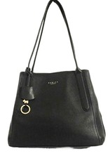 Radley Baylis Road Large Black Leather Three Compartments Shoulder Hobo Bag