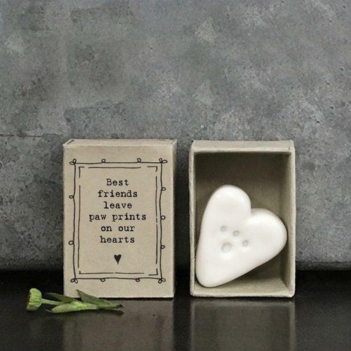 Porcelain paw prints matchbox - porcelain,