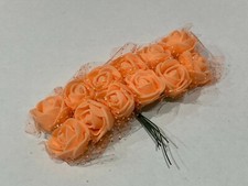 12 Mini Foam 2cm Rose Wedding Craft Flower Party Decorative Favour Colour UK