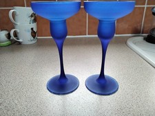Vintage Pair Cobalt Blue Stem