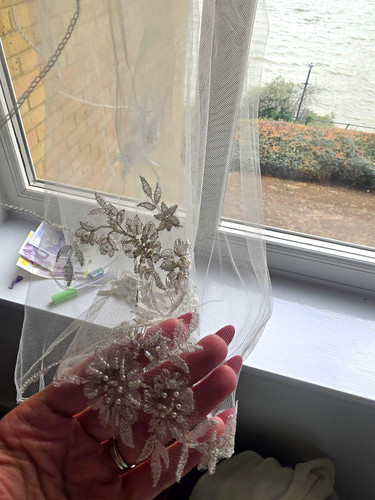Ivory cathedral wedding veil - ivory,