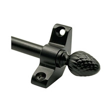 Set of 13 | Stair Carpet Rods | Pine Finial - Wrought Iron | Runners Up To 70cm