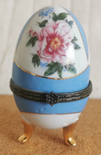 Porcelain egg trinket box - egg,