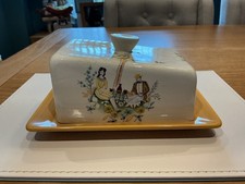 BESWICK ENGLAND UNDER THE ORANGE TREE LIDDED BUTTER  / CHEESE DISH CERAMIC