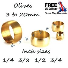 BRASS COMPRESSION RINGS OLIVES Seal Gas Water Oil Metric/Imperial Washer