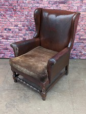 Antique Leather wingback chair