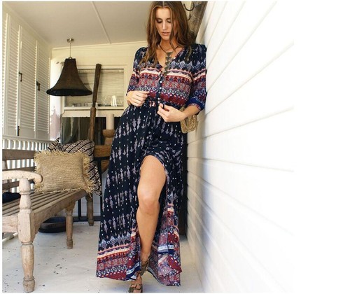 Women boho floral - floral, long