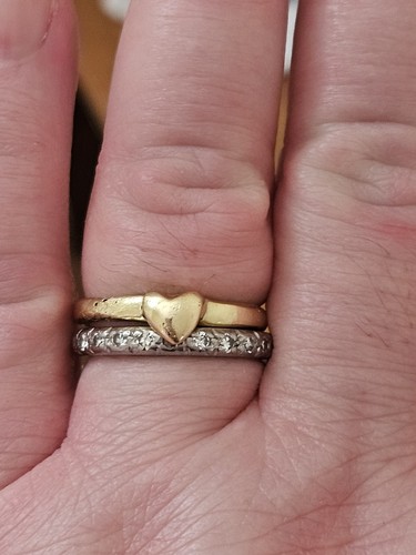 18ct yellow gold heart ring - , sz
