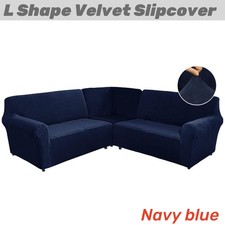 Velvet Corner Couch Cover 5-Seat L-Shaped Stretch Velvet Corner Sofa Slip Covers