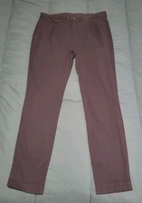 Hackett Burgundy Claret Cotton Chino Trousers W36 L33