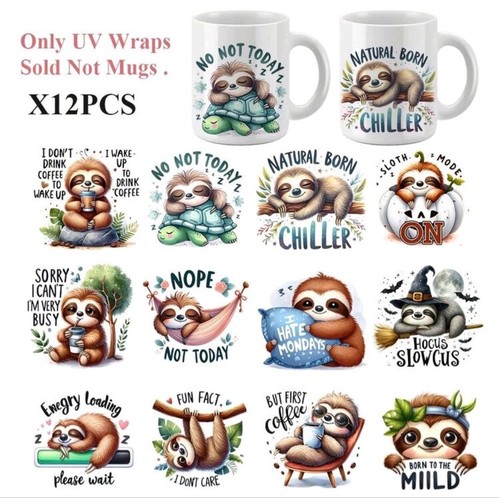 12pcs set sloth cartoon vinyl - 12pcs/set,