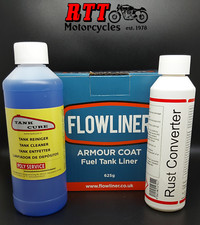 FLOWLINER Armour Coat Petrol Fuel Tank Sealer ,Rust Remover & TC Cleaner  - Kit