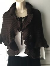 Mohair Blend Short Sleeves Cardigan Gilet Bolero Shoulder warmer UK 14 16 L