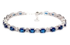 Silver Blue Sapphire & Diamond