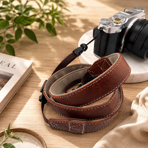 Brown camera neck strap - brown,